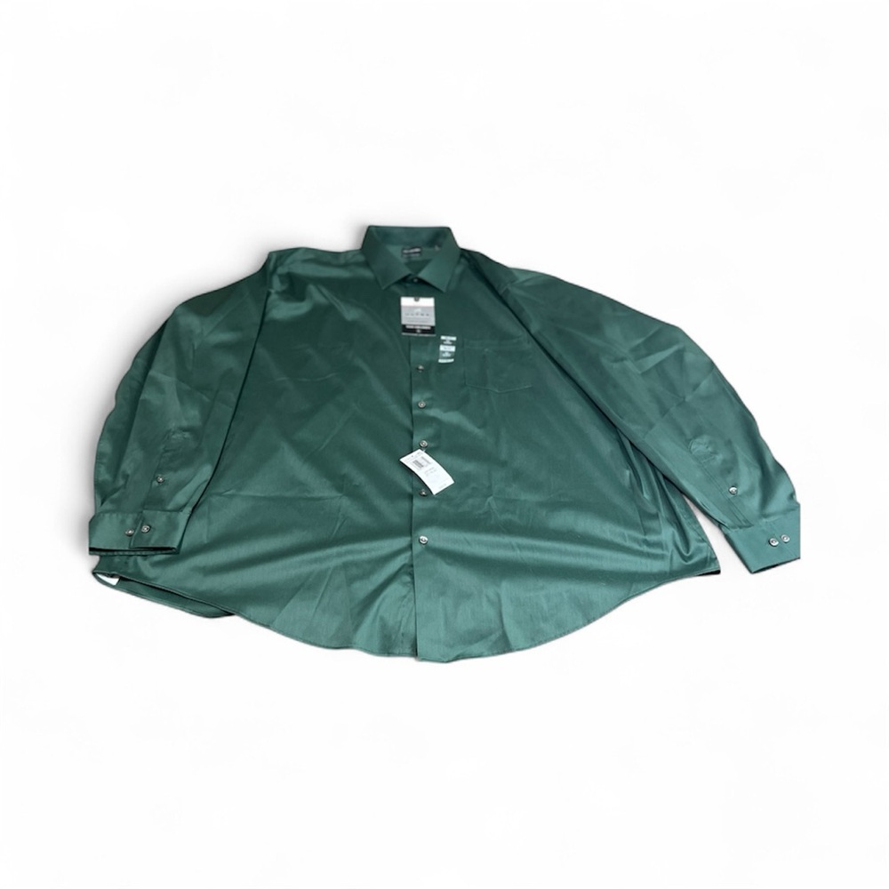 Van Heusen Men's Green Dress Shirt NWT Big Sizes